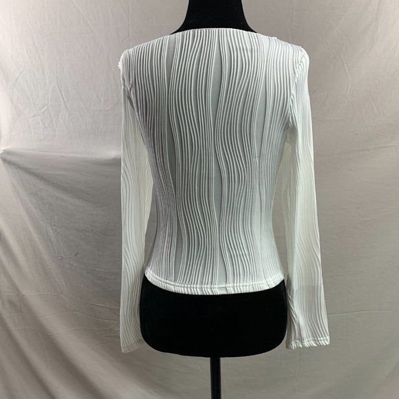 White Frenchy Silky Textured  Round Neck Tee - Picture 10 of 11